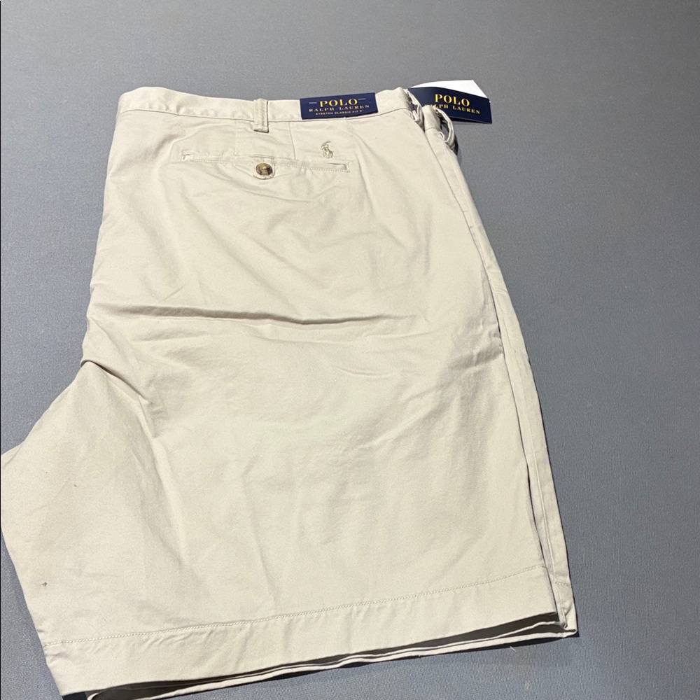 Polo by Ralph Lauren Men's Cream Flat Front Shorts